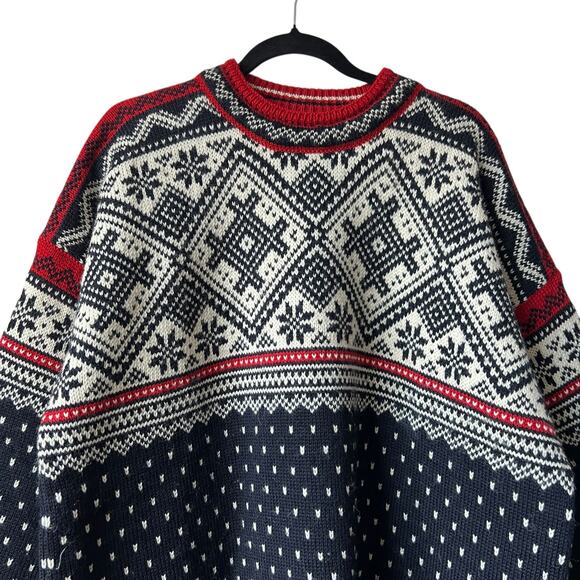 Dale of Norway 100% Wool Heavy Knit Fair Isle Nordic Sweater Mens Size XL - Picture 6 of 15